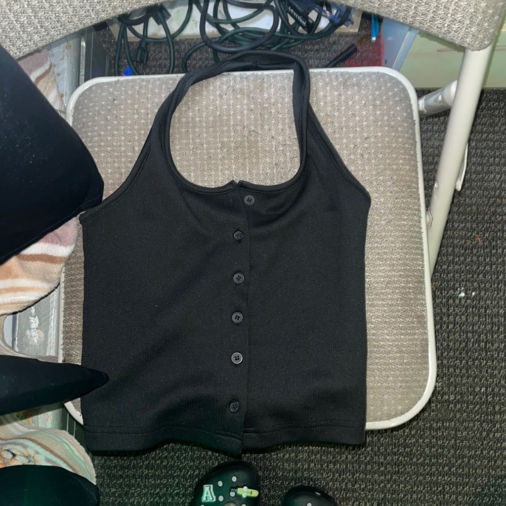 Black Halter Top Small
